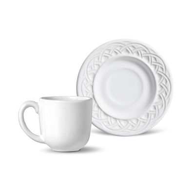 Xícara de Café Cestino Cerâmica 6 Peças Branco Porto Brasil