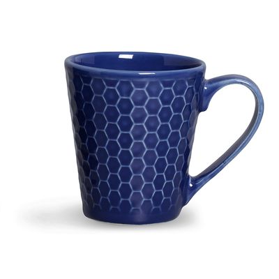Caneca Colmeia Cerâmica 280 ml Azul Navy Porto Brasil