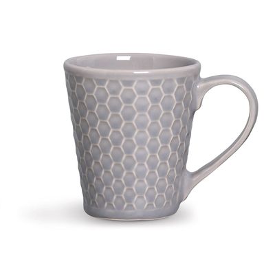 Caneca Colmeia Cerâmica 280 ml Cinza Porto Brasil