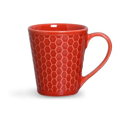 Caneca Colmeia Cerâmica 280 ml Vermelho Porto Brasil