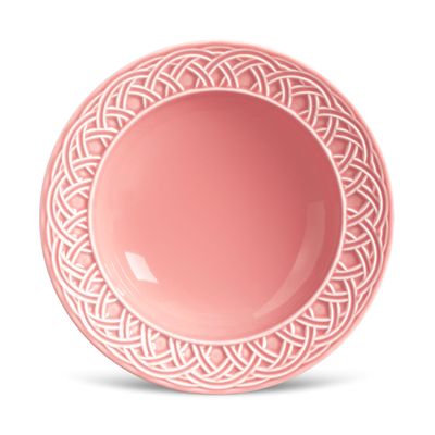 Prato Fundo Cestino Cerâmica 6 Peças Rosa Porto Brasil