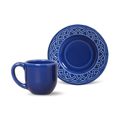 Xícara de Café Cestino Cerâmica 6 Peças Azul Navy Porto Brasil