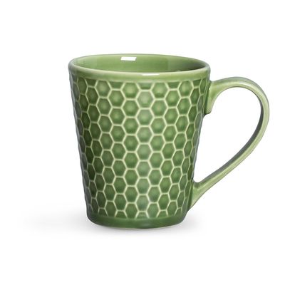 Caneca Colmeia Cerâmica 280 ml Sálvia Porto Brasil