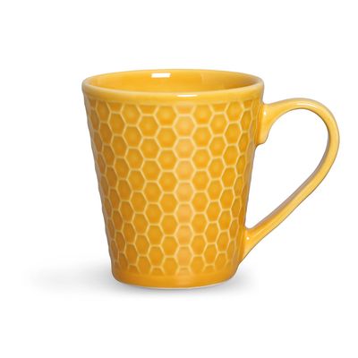 Caneca Colmeia Cerâmica 280 ml Mostarda Porto Brasil