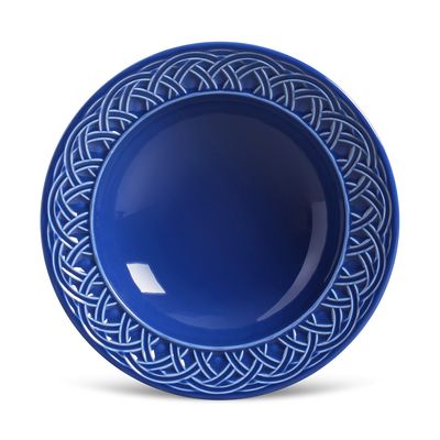 Prato Fundo Cestino Cerâmica 6 Peças Azul Navy Porto Brasil