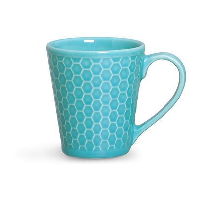 Caneca Colmeia Cerâmica 280 ml Azul Poppy Porto Brasil