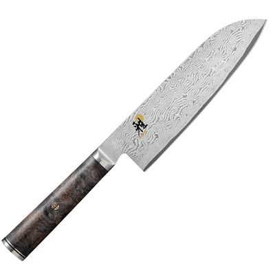 Faca Santoku do Chef Japonesa 7 Pol Miyabi 5000Mcd 67 Black Aço Damasco Miyabi