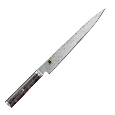 Faca Sujihiki de Corte Japonesa 9 1/2 Pol Miyabi 5000Mcd 67 Black Aço Damasco Miyabi