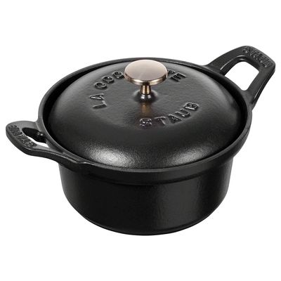 Mini Caçarola Oval Vintage Ferro Fundido 12 cm Preto Staub