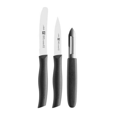 Conjunto de Facas Twin Grip 3 pçs Faca Universal 4 1/2 Pol, Faca Guarnecer 3 1/2 Pol e Descascador Zwilling J.A. Henckels