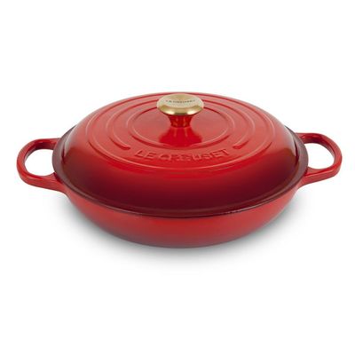 Panela Buffet Signature 30 cm Golden Knob Vermelho Le Creuset