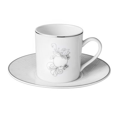 Xícara de Café com Pires Jardin D Eden Porcelana Christofle