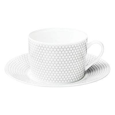 Xícara de Chá com Pires Madison 6 Porcelana Branco Christofle