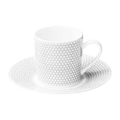 Xícara de Café com Pires Madison 6 Porcelana Branco Christofle