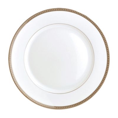 Prato de Sobremesa Malmaison Porcelana Branco com Filete Ouro Christofle