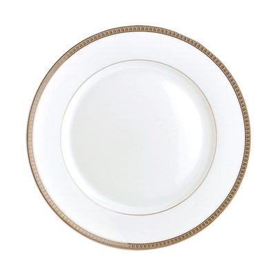 Prato de Pão Malmaison Porcelana Branco com Filete Prata Christofle