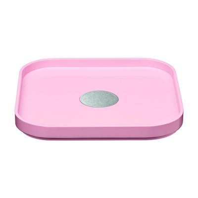 Bandeja Quadrada Constellation 26X26 cm Prata e Madeira Laca Rosa Christofle