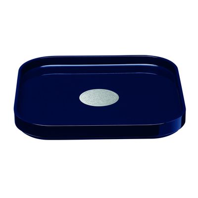 Bandeja Quadrada Constellation 26X26 cm Prata e Madeira Laca Azul Christofle