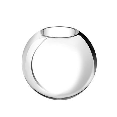 Vaso Uni Redondo 23 cm Vidro Metalizado Prata Christofle
