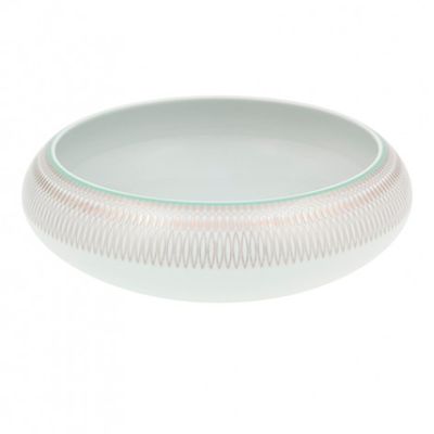Saladeira Grande Venezia Porcelana Branco Verde e Platina Vista Alegre Atlantis