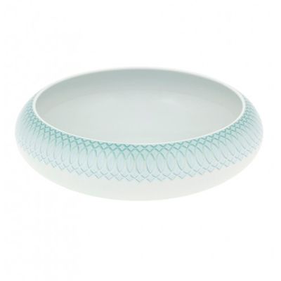 Tigela Cereais Venezia Porcelana Branco e Verde Vista Alegre Atlantis