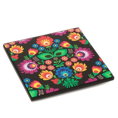 Bandeja Placa Slim Guadalupe 20X20 cm Preto Tablo