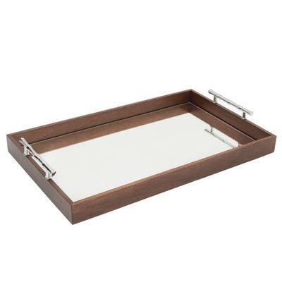 Bandeja Bambu com Espelho 62X35 cm Madeira Tablo