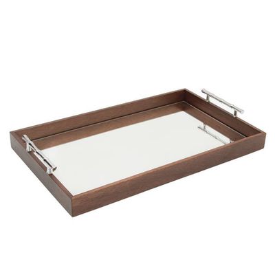 Bandeja Bambu com Espelho 45X29 cm Madeira Tablo