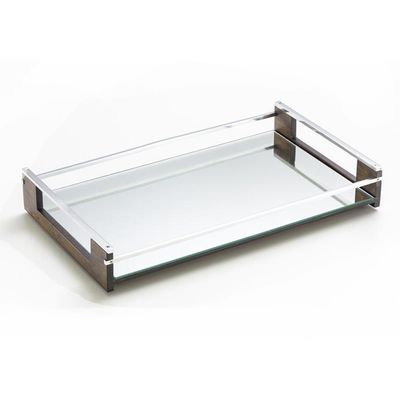 Bandeja Retangular Oslo com Espelho 63X35 cm Madeira Tablo