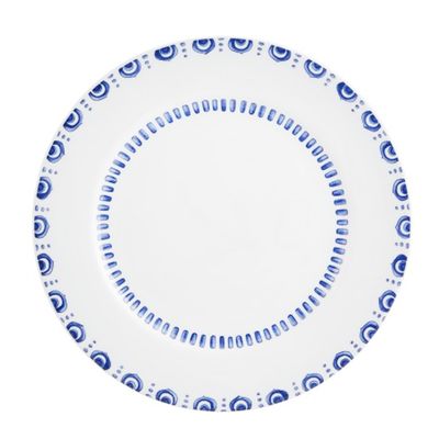 Prato Raso Azure Lux Porcelana Unidade Branco e Azul Vista Alegre Atlantis