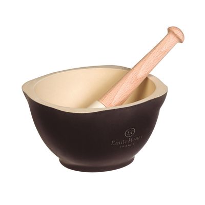 Mortar e Pilão Cerâmica HR Preto Emile Henry