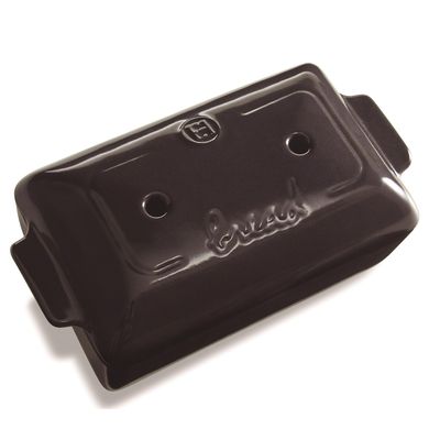Forma para Pão com Tampa Cerâmica HR 12X23X13 cm Preto Emile Henry