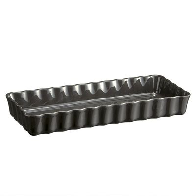 Travessa para Torta Retangular Cerâmica HR 36X15 cm Preto Emile Henry