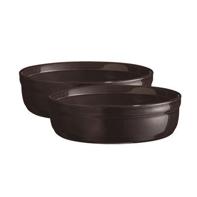 Ramekins Rasos Crème Brûlée Cerâmica HR 2 Peças Preto Emile Henry