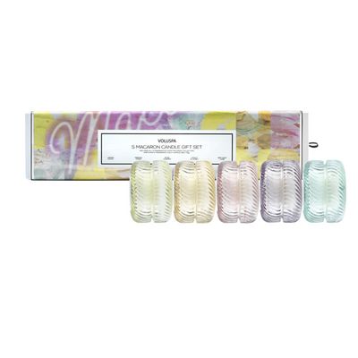 Kit Mini Vela Macaron Collection 5 Velas Formato Macaron Textura 15 Horas Voluspa