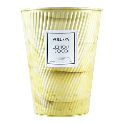 Vela Lemon Coco Macaron Collection Cone Textura 2 Pávios 80 Horas Voluspa