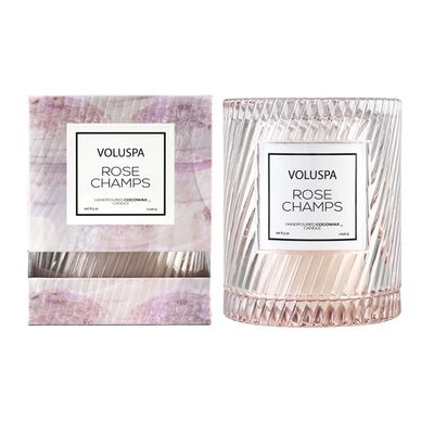 Vela Rose Champs Macaron Collection Redoma Texturizada 55 Horas Voluspa