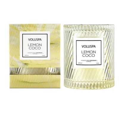 Vela Lemon Coco Macaron Collection Redoma Texturizada 55 Horas Voluspa