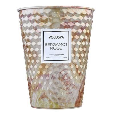 Vela Bergamot Rose Roses Collection Cone Textura 3D 2 Pávios 80 Horas Voluspa