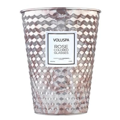 Vela Rose Colored Glasses Roses Collection Cone Textura 3D 2 Pávios 80 Horas Voluspa