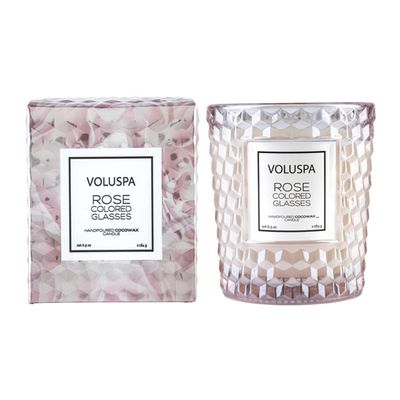 Vela Rose Colored Glasses Roses Collection Copo Texturizado 3D 40 Horas Voluspa
