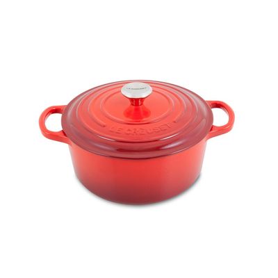 Panela Redonda Signature  28 cm Golden Knob Vermelho Le Creuset