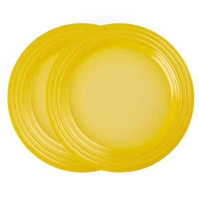 Prato Redondo 22 cm 2 Peças Amarelo Soleil Le Creuset