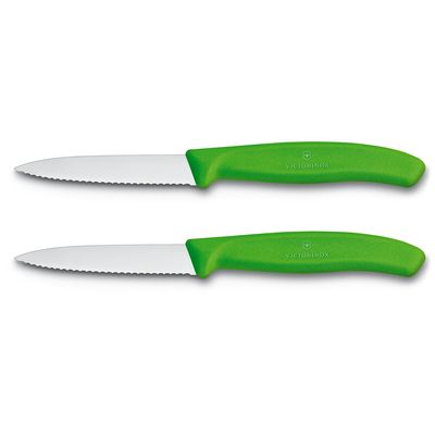 Conjunto de Facas Serrilhadas para Descascar Swiss Classic 2 Peças Verde Victorinox