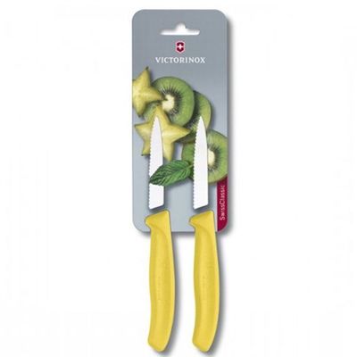 Conjunto de Facas para Descascar Swiss Classic 2 Peças Amarelo Victorinox