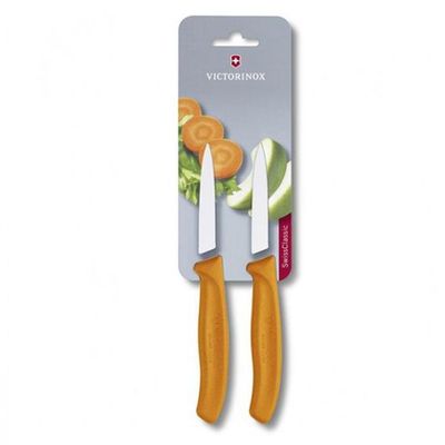 Conjunto de Facas para Descascar Swiss Classic 2 Peças Laranja Victorinox