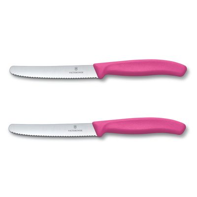 Conjunto de Facas de Mesa para Tomate Swiss Classic 2 Peças Rosa Victorinox