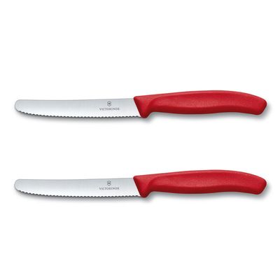 Conjunto de Facas de Mesa para Tomate Swiss Classic 2 Peças Laranja Victorinox