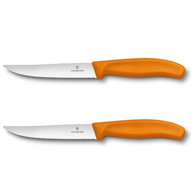 Conjunto de Facas para Churrasco Swiss Classic Gourmet 2 Peças Laranja Victorinox
