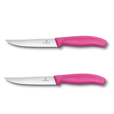 Conjunto de Facas para Churrasco Swiss Classic Gourmet 2 Peças Rosa Victorinox